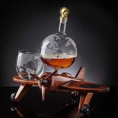 Whisky Decantador Avión Globo Set con 2 Copas - Atomic Arte y Diseño S.A.S