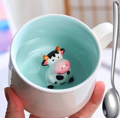 Taza de té estatuilla vaca