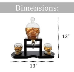 Juego de decantador de whisky de calavera de 25.4 fl oz con 2 copas de calavera de 3.0 fl oz y base de madera en internet