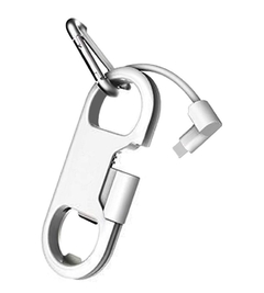 Cable para carga de iPhone + llavero + abridor de botellas