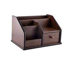 Organizador multifuncional de escritorio de madera