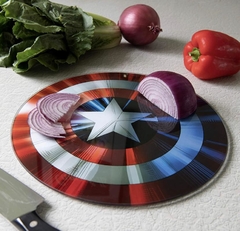 Tabla de cortar con diseño de escudo de Capitán América - Atomic Arte y Diseño S.A.S