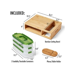 Tabla de cortar de bambú con cajones - comprar online