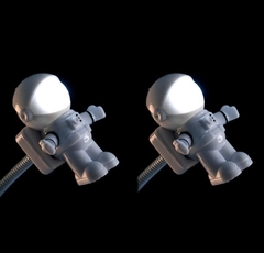 2 piezas USB LED luz de lectura Spaceman