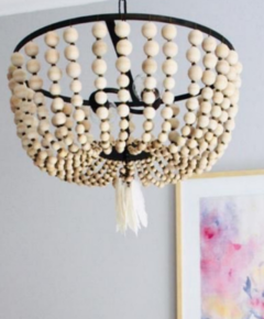 Lámpara Imperio bombé madera 45