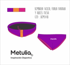 Bombacha Natacion Sport Violeta, Naranja y fucsia Resiste-Cloro /BOM201B