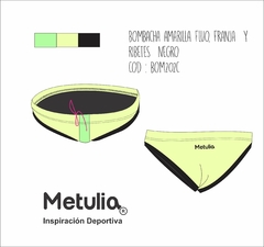 Bombacha Natación Sport Mujer Verde y Amarillo Resiste-Cloro/BOM202c - comprar online