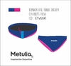Bombacha Natacion Sport Mujer Azul, franja Celeste y Ribetes Fucsia/ BOM204B