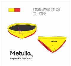 Bombacha natacion sport mujer Amarillo y Rojo resiste-cloro /BOM205 - comprar online