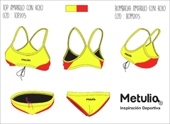 Top natación con cordon Amarillo y Rojo - comprar online