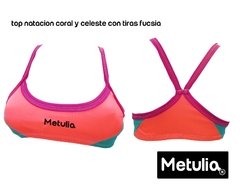 Top Natación con Cordón Salmon, Celeste y fucsia/ TOP206 - METULIA