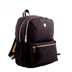 Mochila Dos Divisones Ultraliviana Gold Estampada Amayra Negra - comprar online