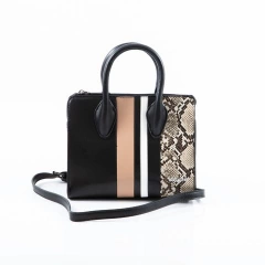 Cartera BLAQUE Toulouse petit reptil negro y camel