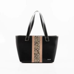 BLAQUE tote Toulouse reptil negro y camel