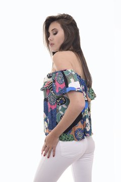 Blusa Camisa Paisana Colorida - T. Unico (S/M/L) - comprar online