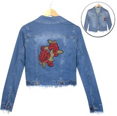 Campera "SAMIRA" De Jean Elastizada Parches Flores - nofret