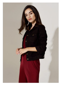 Campera "DINA" De Jean Elastizada Negra - comprar online