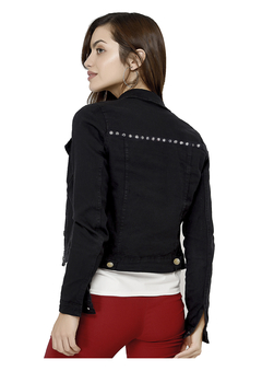 Campera "GRECIA" de Jean Elastizada Negra CON TACHAS - nofret