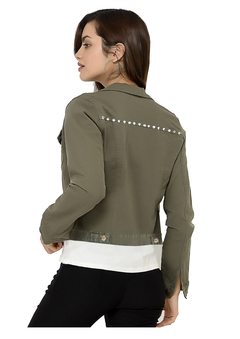 Campera "GRECIA" De Jean Elastizada Verde Militar CON TACHAS - comprar online