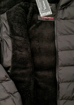 Campera Negra Larga Abrigada Corderito - tienda online