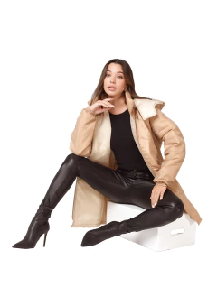 Campera Larga Mostaza Recortes - comprar online