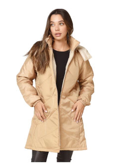 Imagen de Campera Larga Mostaza Recortes