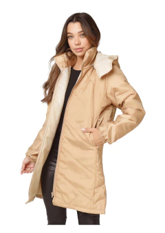Campera Larga Mostaza Recortes