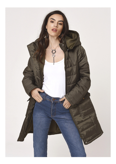 Campera Larga Verde Oscuro