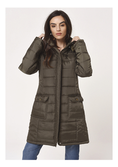 Campera Larga Verde Oscuro - comprar online
