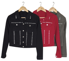 Campera "GRECIA" De Jean Elastizada Roja CON TACHAS en internet