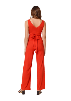 Mono Largo Rojo Cruzado Escote en V - comprar online