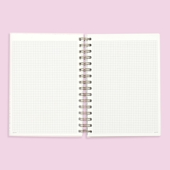 Cuaderno A4 Cuadriculado Anillado Rosa Con Frases - tienda online