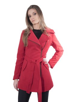 Tapado Rojo Paño Cierre Cruzado Lazo - comprar online