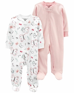 CARTER's Pack 2 Ositos Pijama con cierre "Mariposas"