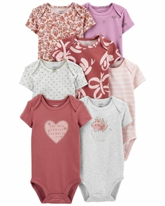 Carter's Pack 7 Bodys Nena Manga Corta "Flores y Mariposas"