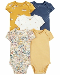 CARTER's Pack 5 Bodys Mangas Cortas "Flores y Mariposas"