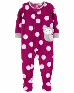 CARTER's Osito Pijama Micropolar Antideslizante Lunares "Buha"