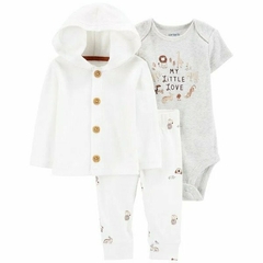 CARTER's Set 3 Piezas Body Manga Corta, Campera y Pantalón "Little Love"