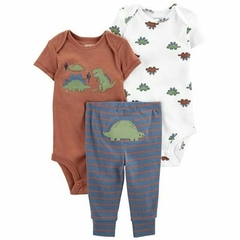 CARTER's Set 3 Piezas Bodys MC y Pantalón "Dinos"