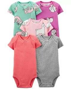 CARTER's Pack 5 Bodys Mangas Cortas "Osos y Llamas"