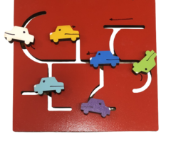 Juego Didáctico Madera Busca Caminos Autos