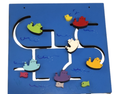 Juego Didáctico Madera Busca Caminos Barcos