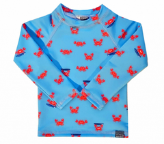 Remera Filtro UV 50 Bebé Nene Manga Larga "Cangrejo Surfer"
