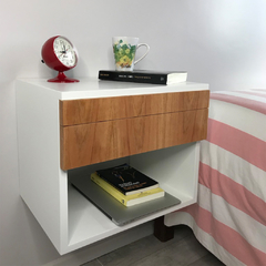 Imagen de Mesa de Luz flotante con DESAYUNADOR, cajón y estante.