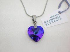 Corazón Azul 1,4 cm + cadena- Cristal - comprar online