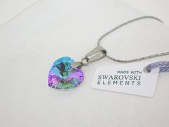 Corazón Lila 1,4 cm + cadena- Cristal Swarovski