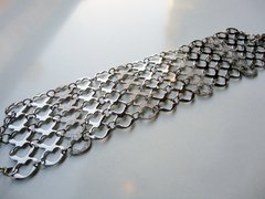 Pulsera malla de corazones - Acero