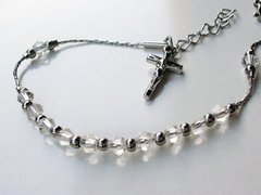 Pulsera Mujer con cruz - Acero