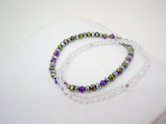 Pulseras Dúo- Gray and white - Cristales - comprar online