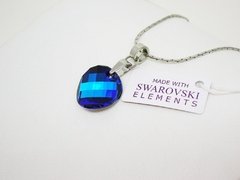 Dije medalla Twist Swarovski Elements + cadena - Azul - comprar online